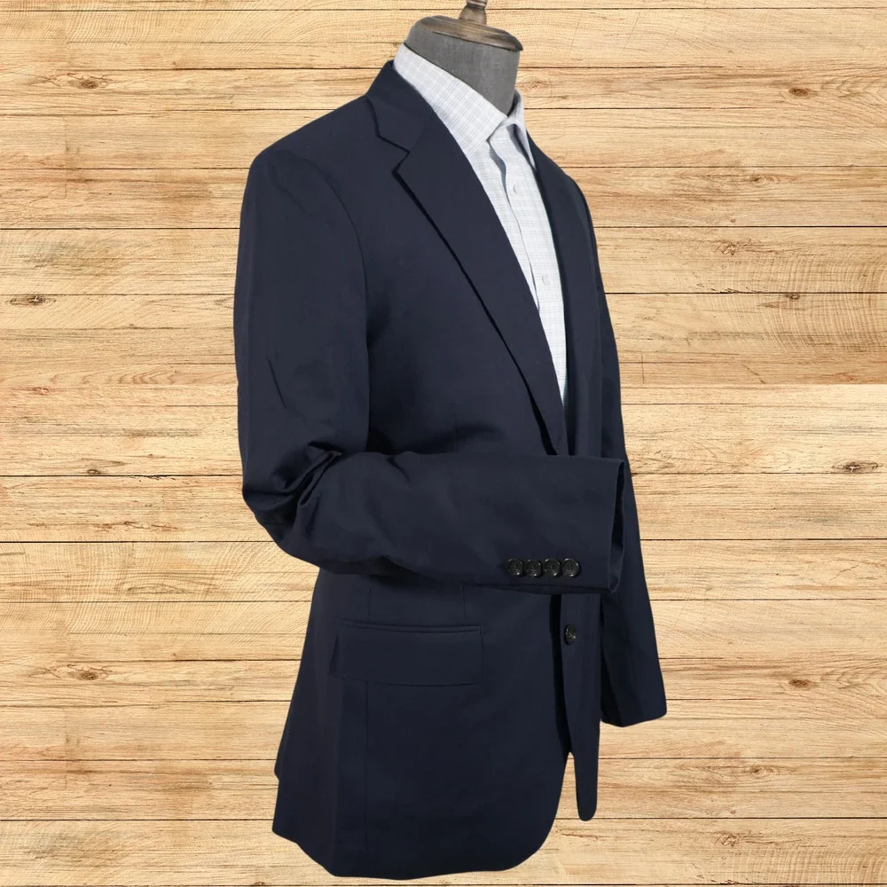 J.Crew Ludlow Mens 40L Suit Jacket Navy Loro Piana Super 120s Wool 2 Button